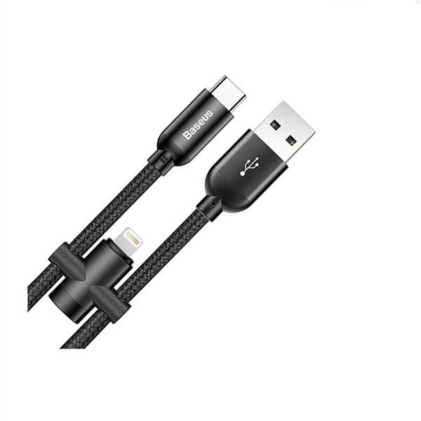کابل تبدیل USB به لایتنینگ و USB-C باسئوس مدل U-shaped طول 23 سانتی متر